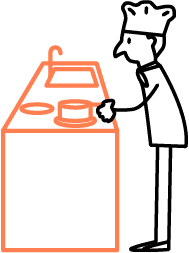 料理をするシェフのイラスト